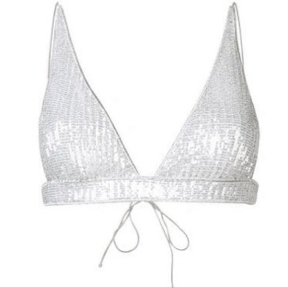 Oséree Sequin Bikini in Silver white sequin - Picture 3 of 5